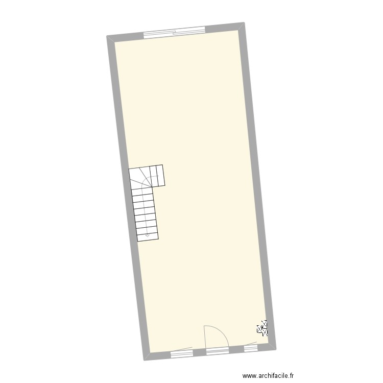 BAT94. Plan de 1 pièce et 56 m2