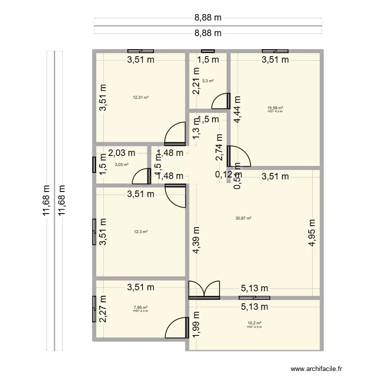 plangb. Plan de 8  et 96 m²