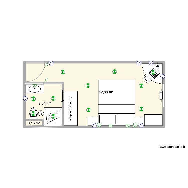 Chambre ex Flora V5. Plan de 0 pièce et 0 m2
