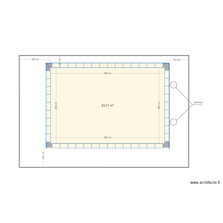 plan plages piscine. Plan de 0 pièce et 0 m2
