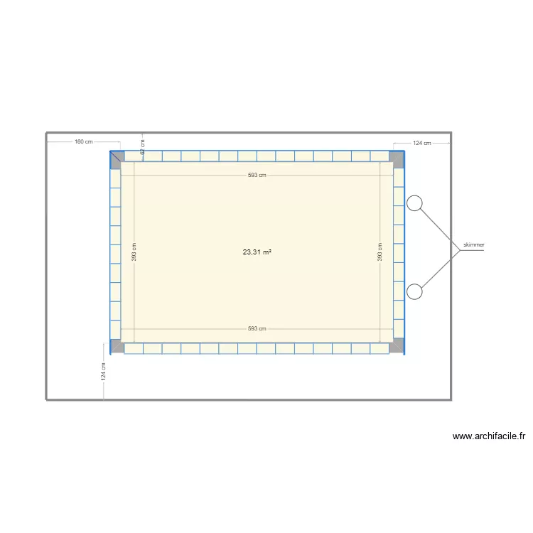 plan plages piscine. Plan de 