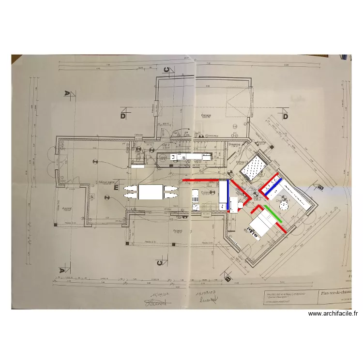 plan cusine+chambre St Fortunat. Plan de plan cusine+chambre St Fortunat. Plan de