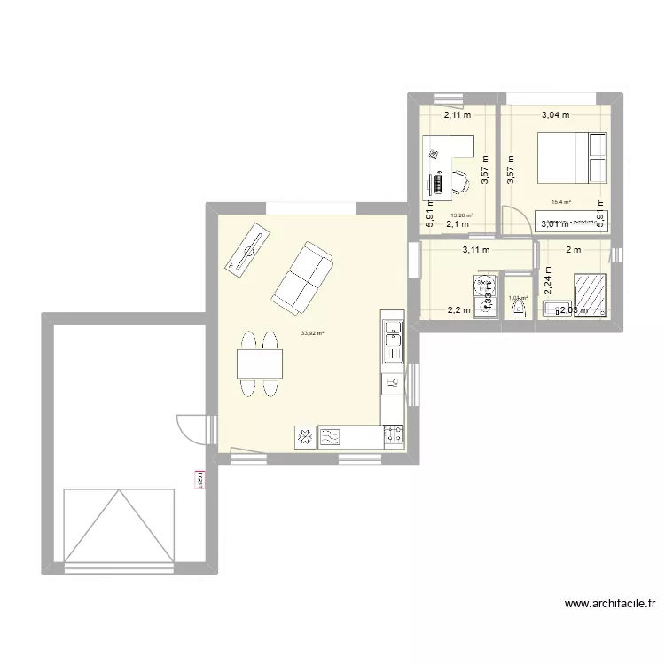 MAISON CUBIQUE 2. Plan de 4 et 63 m² MAISON CUBIQUE 2. Plan de 4 et 63 m²