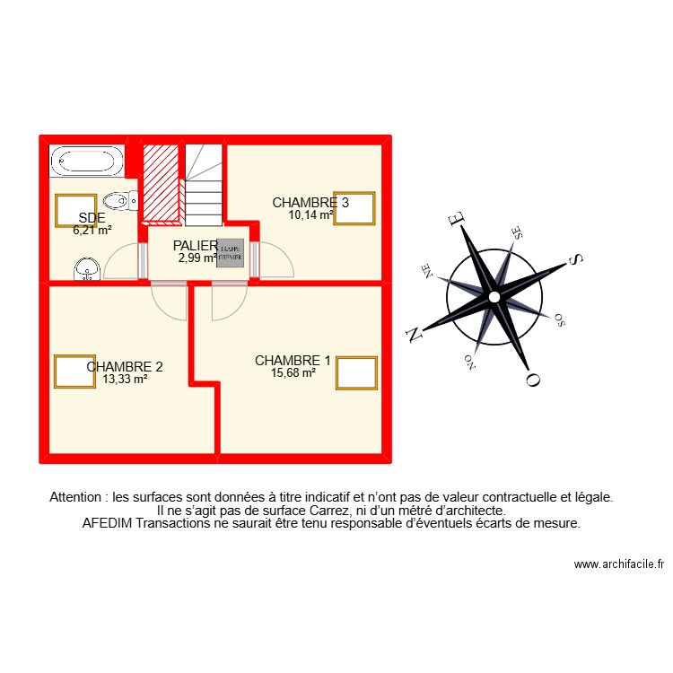 BI 24861-. Plan de 16 pièces et 121 m2