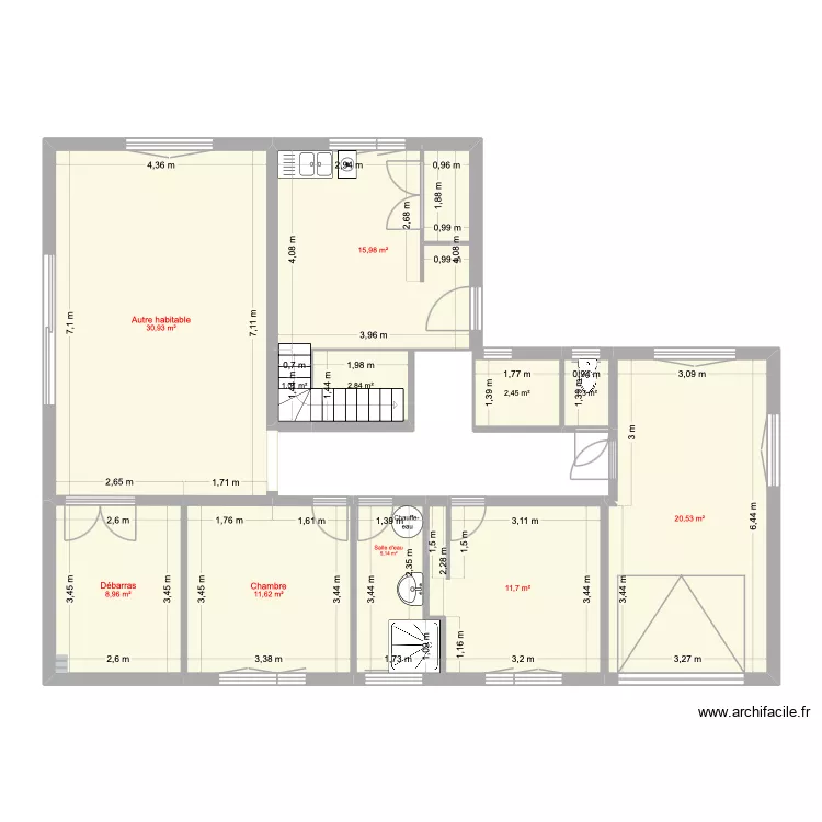 137 Canejan RDC. Plan de 11 Pièces et 113 m² 137 Canejan RDC. Plan de 11 Pièces et 113 m²