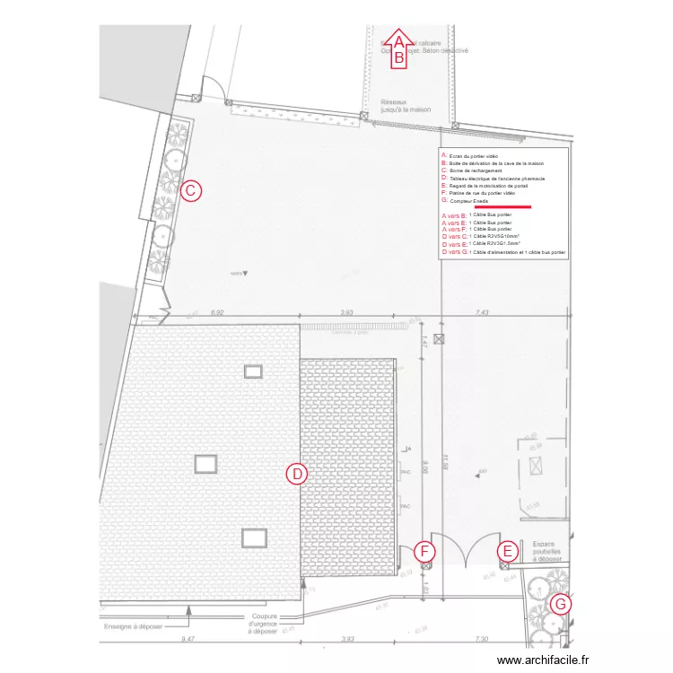 C&acirc;blage roulland. Plan de 