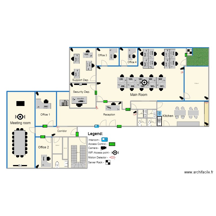 Dubai / FR / Jerremy. Plan de 21 pièces et 327 m2