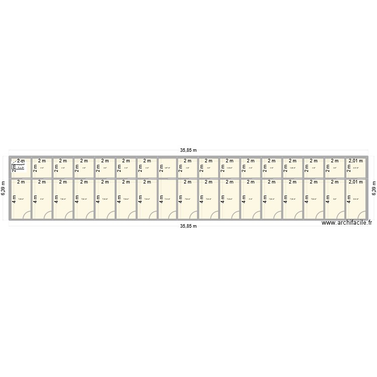 CHENIL x 17. Plan de 34 pièces et 203 m2