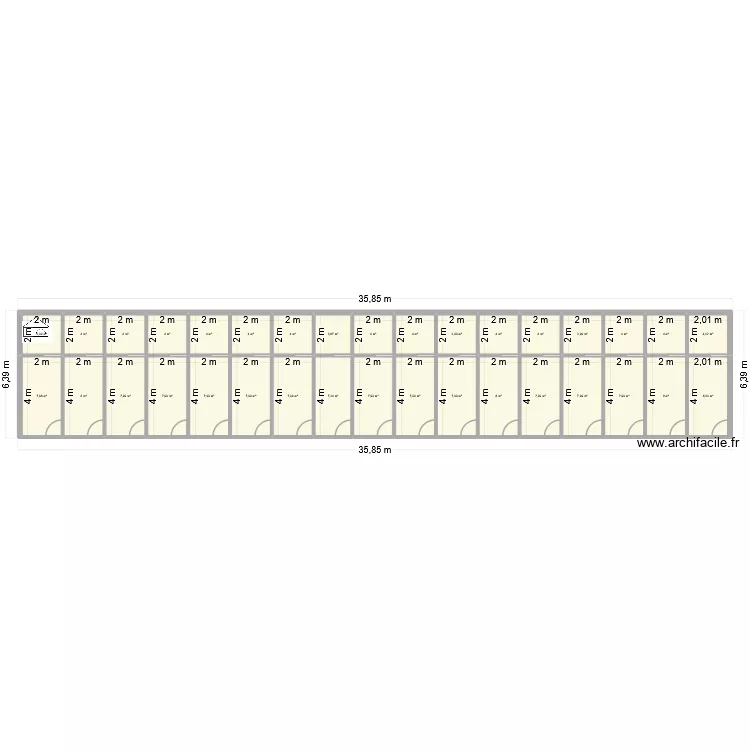 CHENIL x 17. Plan de 34  et 203 m²