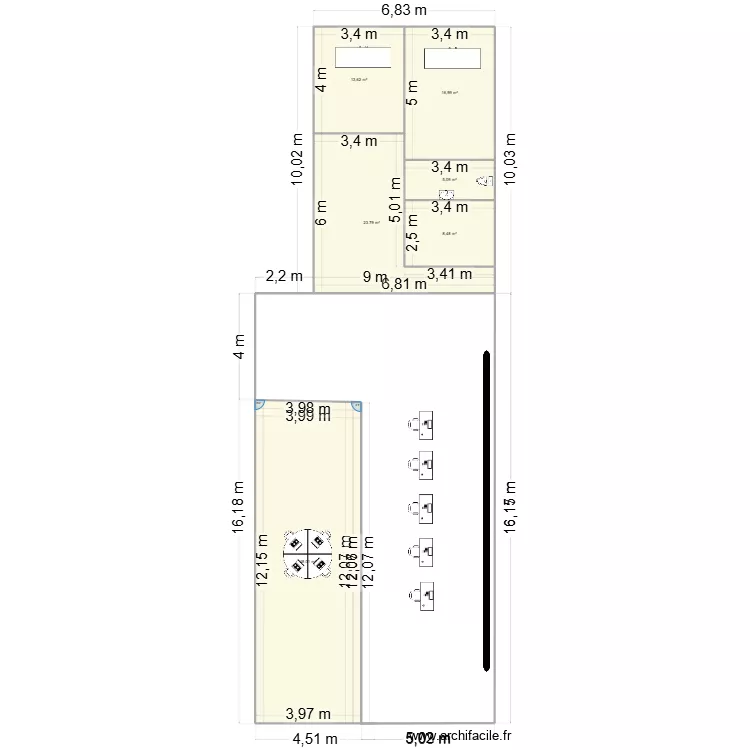 ANZI. Plan de 6  et 116 m²