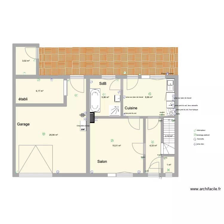 maison boucha. Plan de 17  et 137 m²