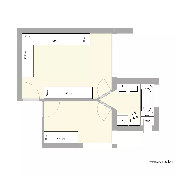 Lartigue 102 Chambres 1 et 2. Plan de 0 pièce et 0 m2