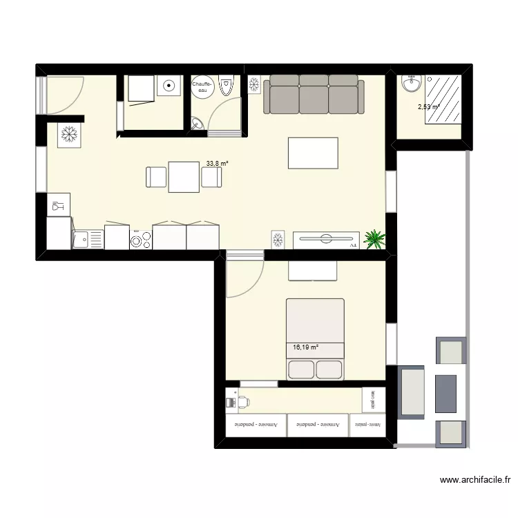 titou. Plan de 3 et 53 m² titou. Plan de 3 et 53 m²