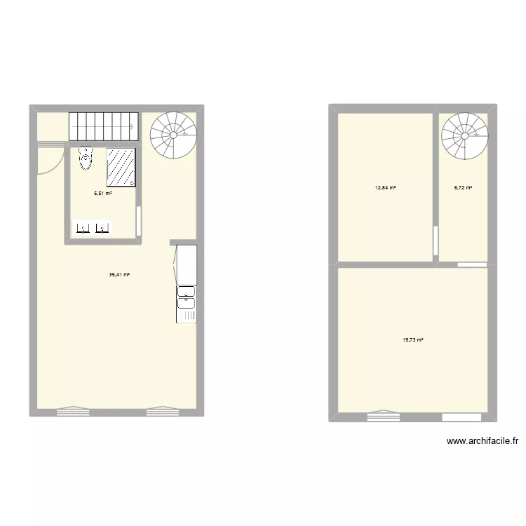 plan 1 niveau. Plan de 5 et 80 m² plan 1 niveau. Plan de 5 et 80 m²