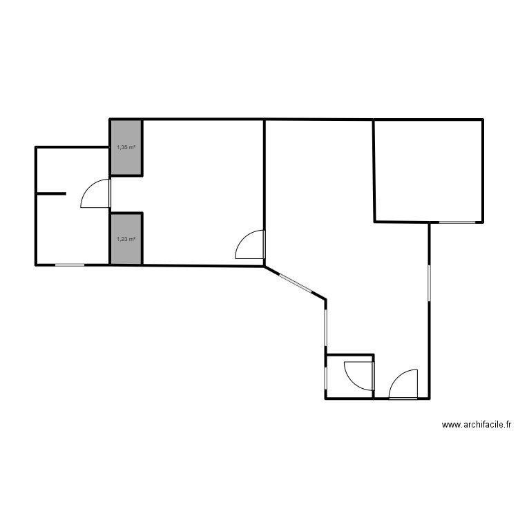 Plan ROUX . Plan de 7 pièces et 58 m2