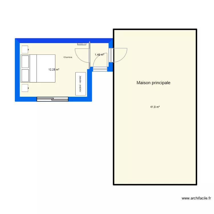 Corre. Plan de 3  et 56 m²
