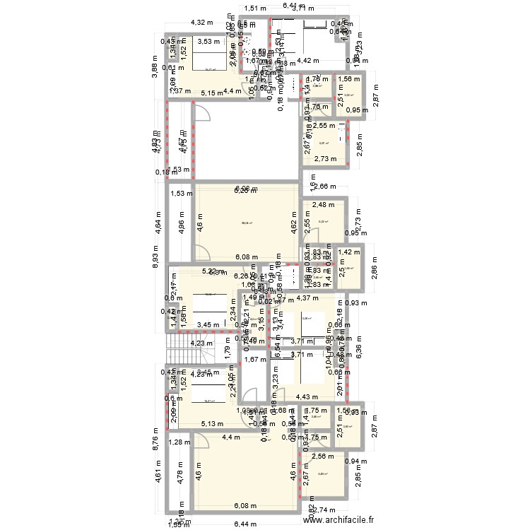 Adjame bingerville. Plan de 25 pièces et 183 m2