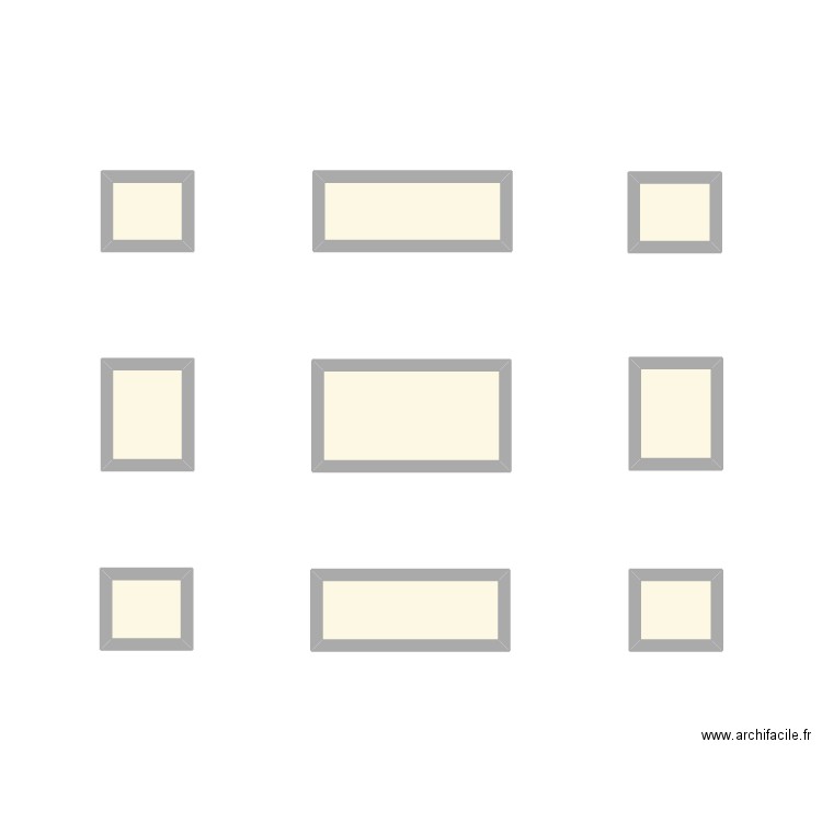 Vitrophanies n°3. Plan de 9 pièces et 6 m2