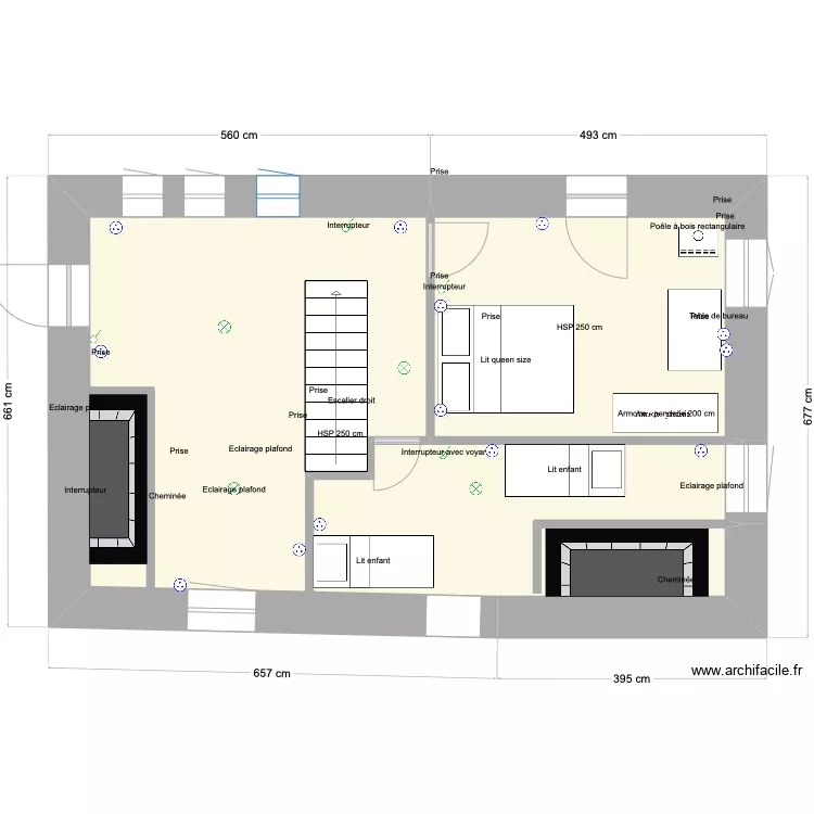 &eacute;tage partie commune  am&eacute;nagement f&eacute;vrier 2024 &eacute;lectricit&eacute;. Plan de 