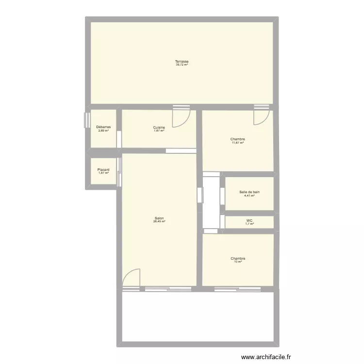 appartement. Plan de 9  et 106 m²
