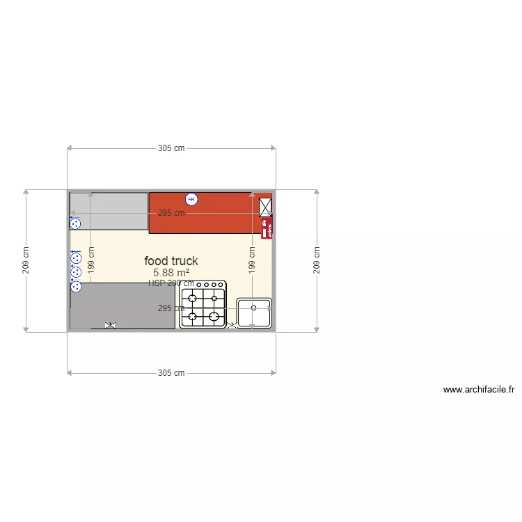 food truck 1. Plan de 1 et 6 m² food truck 1. Plan de 1 et 6 m²