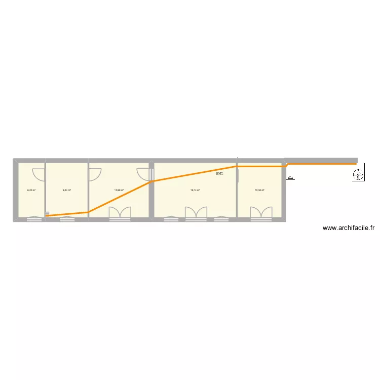 Aile. Plan de 5 et 60 m² Aile. Plan de 5 et 60 m²