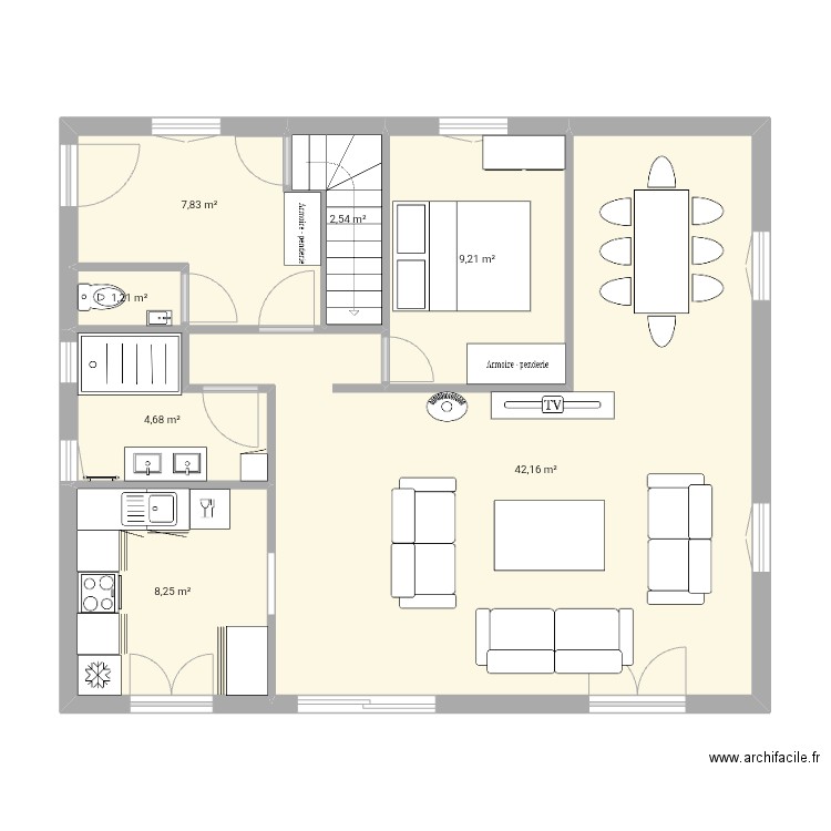 newmaison. Plan de 7 pièces et 76 m2