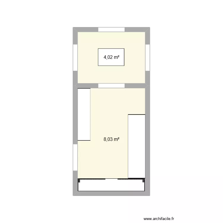 Atelier + Cabine. Plan de 