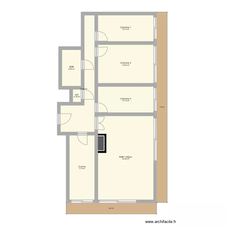 Evere. Plan de 8 Pièces et 97 m² Evere. Plan de 8 Pièces et 97 m²