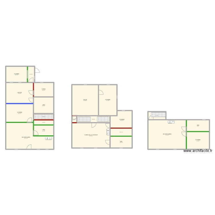 plan. Plan de 22 pièces et 270 m2