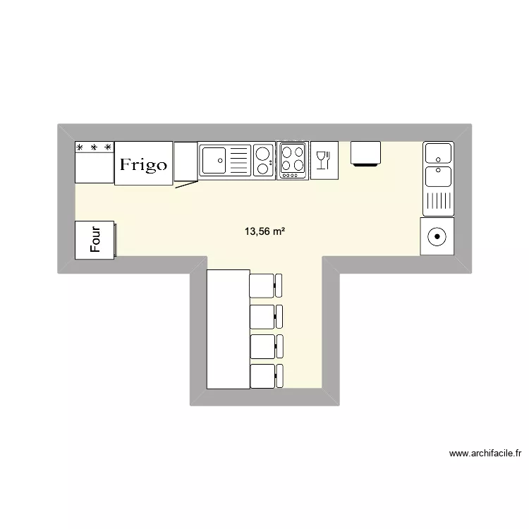 cuisine, bar. Plan de 