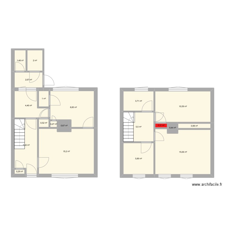 version 2.0. Plan de 20 pièces et 87 m2