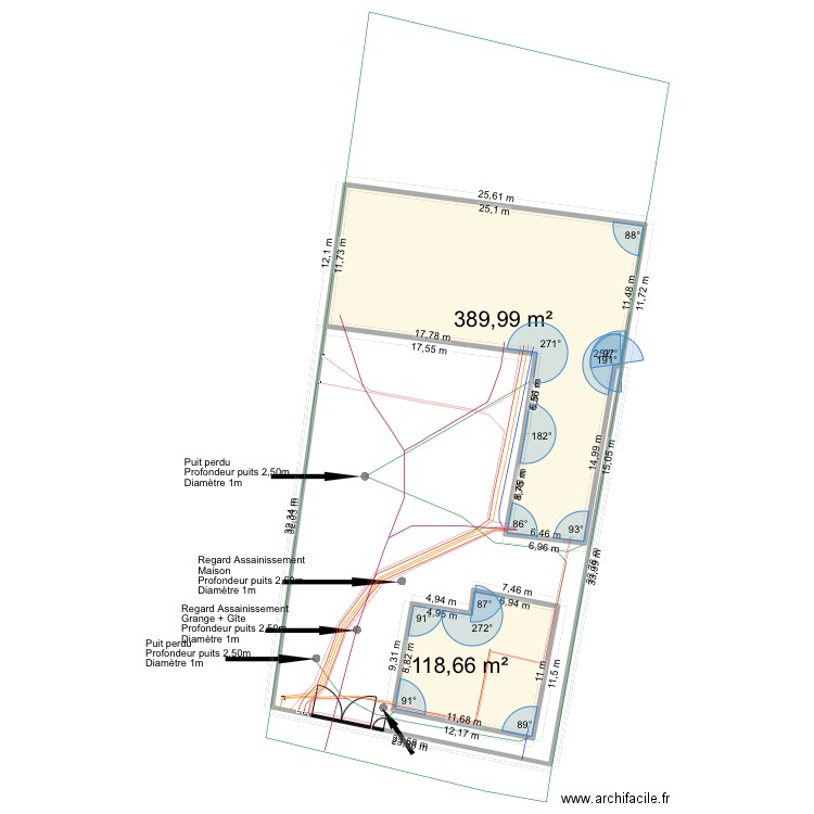 Plan_Cadastre. Plan de 2 pièces et 509 m2