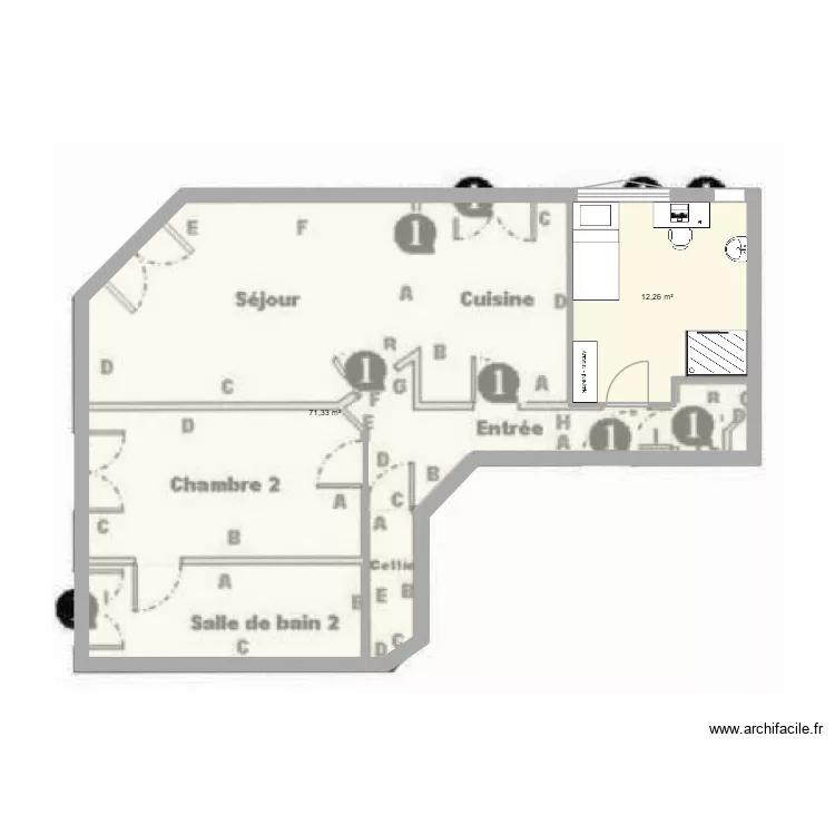 plan chez Justine. Plan de 2 et 84 m² plan chez Justine. Plan de 2 et 84 m²