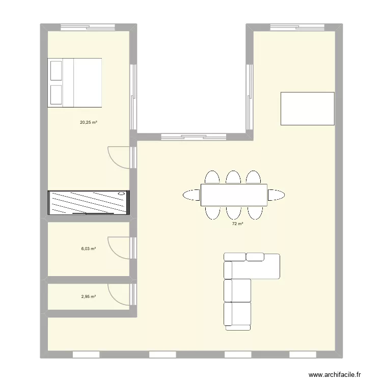 maisonnn goatesque. Plan de 4  et 101 m²