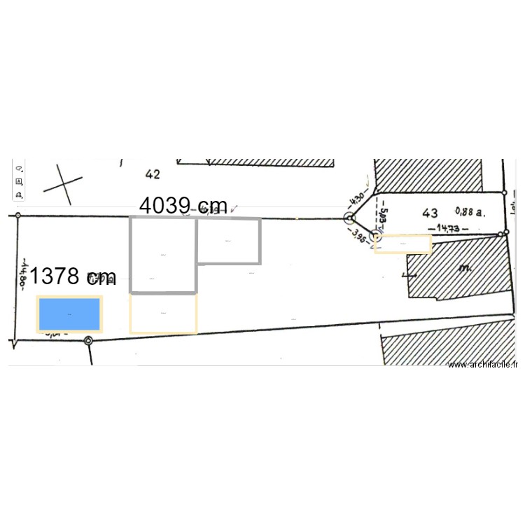 plan cour02. Plan de 8 pièces et 217 m2