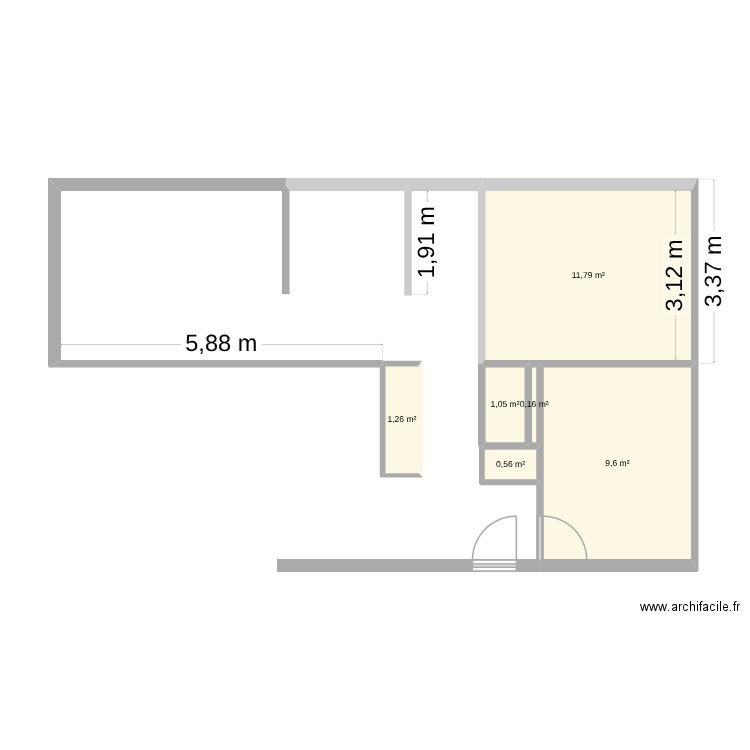 plan 2. Plan de 6 pièces et 24 m2