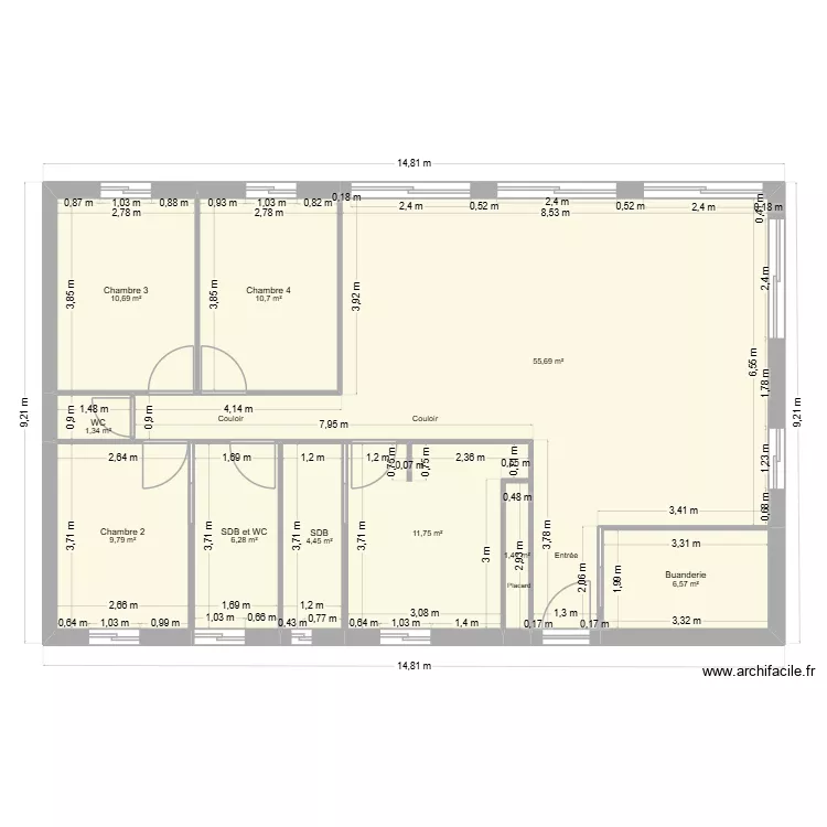 cissou. Plan de 80  et 956 m²