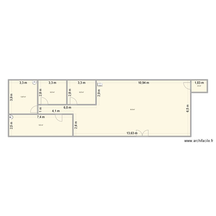 aude. Plan de 6 pièces et 137 m2