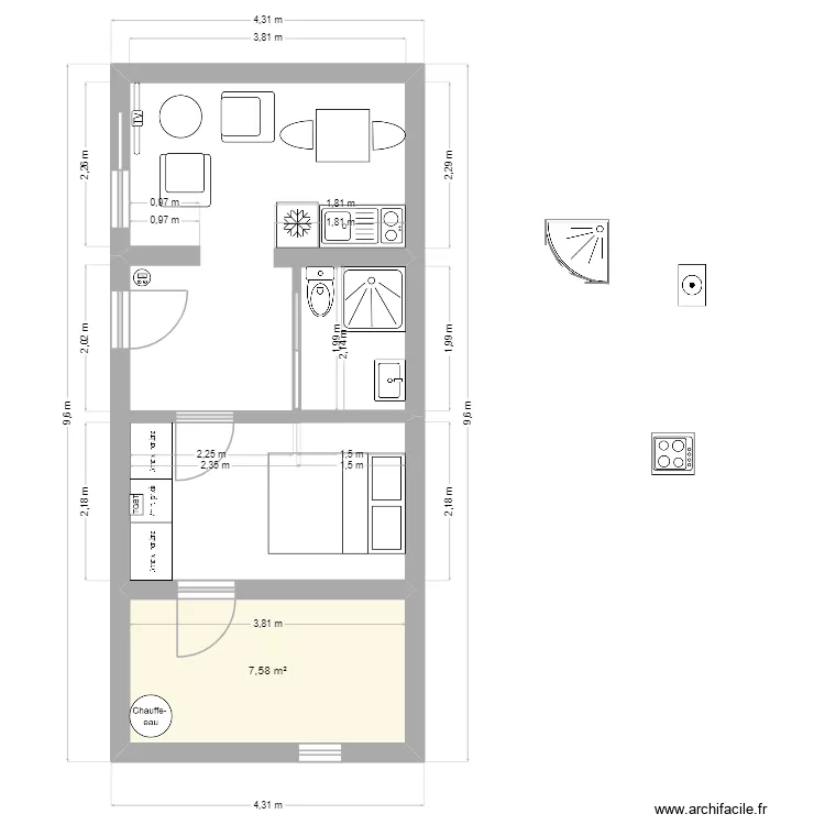 ext2. Plan de 1 et 8 m² ext2. Plan de 1 et 8 m²