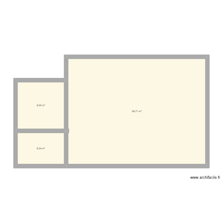 plan cap. Plan de 3 pièces et 75 m2