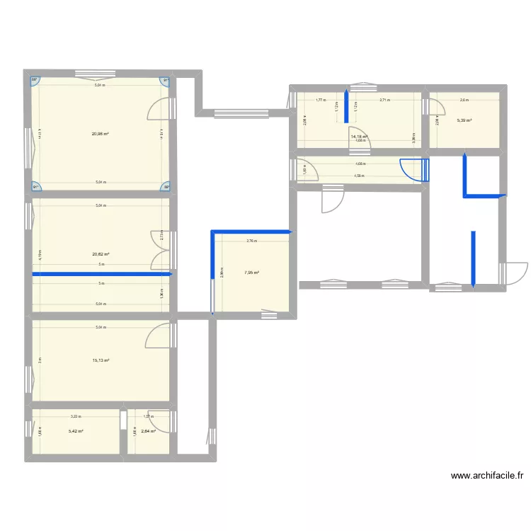 plan LRK. Plan de 8 pièces et 92 m²