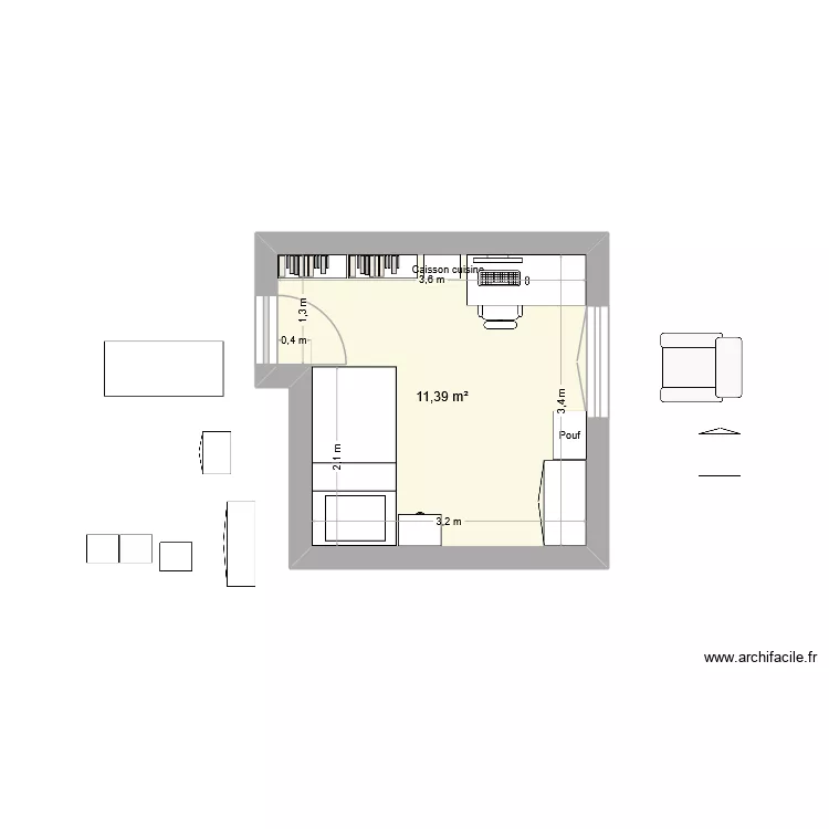 Prout. Plan de 1  et 11 m²