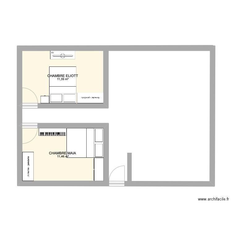maison fanfic anyme. Plan de 2 pièces et 23 m2