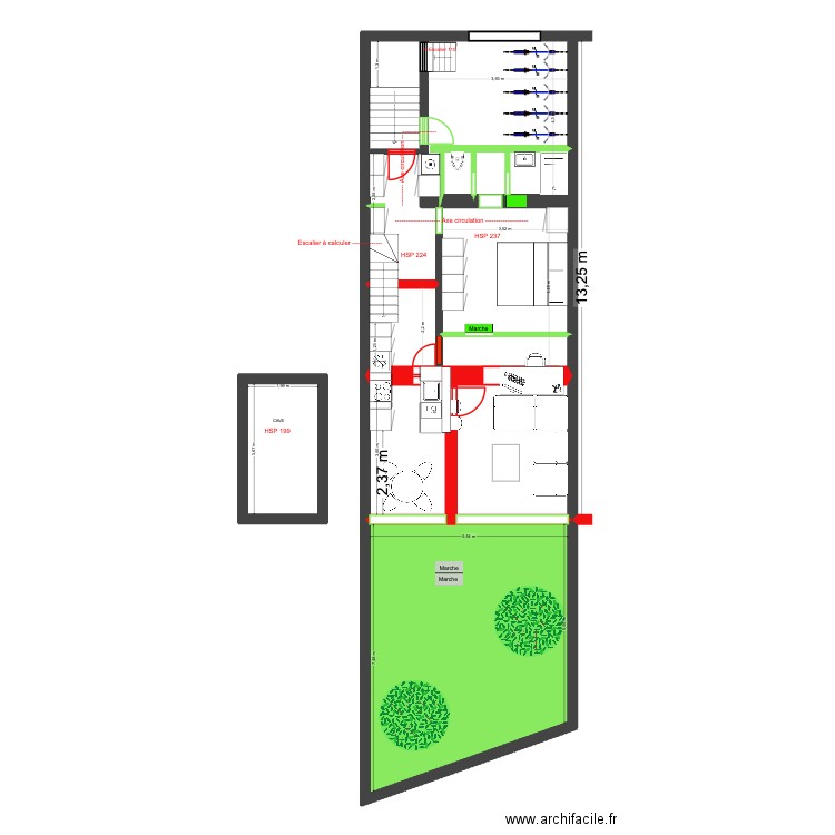 Mélèzes 82 Rez Jardin Def Projet. Plan de 11 pièces et 84 m2