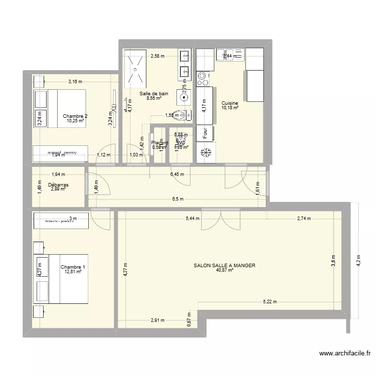Tomblaine appart Ayyildiz. Plan de 