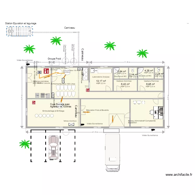 Brasserie HGMC 100 Litres. Plan de 11  et 187 m²