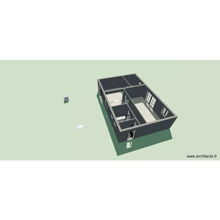 MAISON. Plan de 5 Pièces et 74 m²