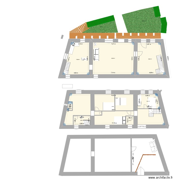 RDC FONT REYNIER. Plan de 8 pièces et 195 m2
