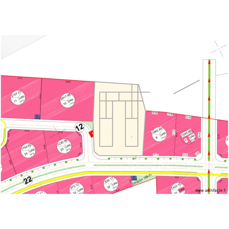 Nbb. Plan de 14 pièces et 161 m2